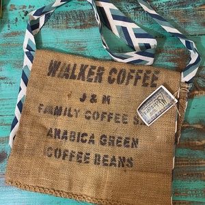 Burlap Coffee Bean Bag Crossbody